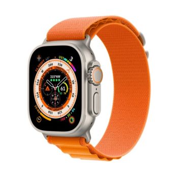 Apple Watch Ultra 49MM GPS + Cellular - Titanium Case with Orange Alpine Loop - LARGE - MQF73