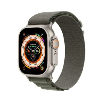 Apple Watch Ultra 49MM GPS + Cellular - Titanium Case with Green Alpine Loop - Medium - MQFN3