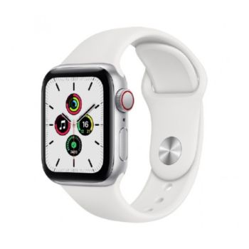 Apple Watch SE 2022 44mm GPS - Silver Aluminum Case with White Sport Band (MNK23)