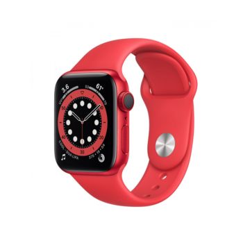 Apple Watch Series 6 GPS+Cellular 40mm Aluminium Case with Red Sport Band (M06R3)