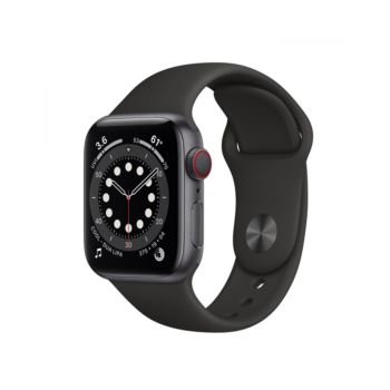 Apple Watch Series 6 GPS+Cellular 40mm Space Gray Aluminium Case with Black Sport Band (M06P3)
