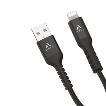 ASLI 1M Power Wire USB-A To Lightning Cable  - Black (PW-AL1)