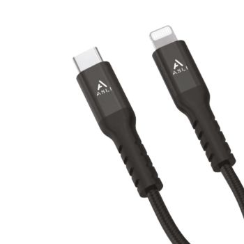 ASLI 1M Power Wire USB-C To Lightning Cable  - Black (PW-CL1)