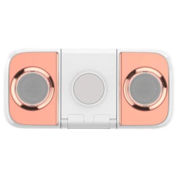 Bluetooth Speaker with 10000mAh Wireless Charging Power Bank - Pink (418 P)