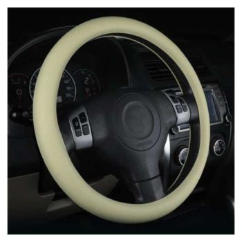 Rubber Cover for Steering Wheels Cars Vehicles Driving Wheel - Beige