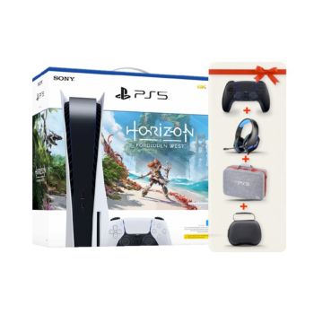 Sony PlayStation 5 PS5 Console Disk Version With Horizon Forbidden West Game + Bundle Pack - (CFI-1116AG-205.9)