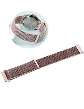 Coteecl Magic Tape Watch Band 20mm&22mm For Samsung And Huawei Rose (WH5270-FS)