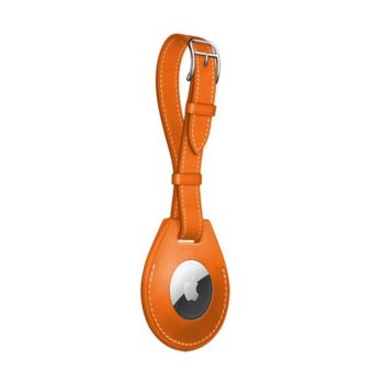 ميدالية مفاتيح و اير تاج جلد مع مشبك معدني - برتقالي من كوتيسل