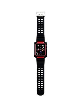 Coteetcl 44/45MM For Apple Watch TPU and PC Material - Black + Red (WH5268-BR)