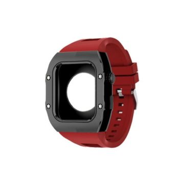 Smart Watch Case With Band For Apple Watch Ultra 49mm Black Red | WFC-49 BR