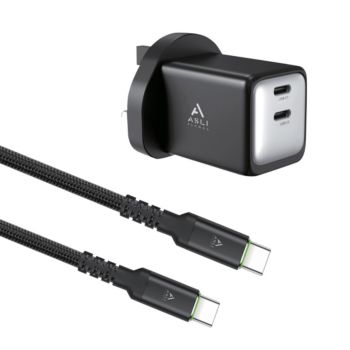 Asli Global Fast Charger 45W Dual Type-c With 66W 1M Cable Black - HC-45PWB