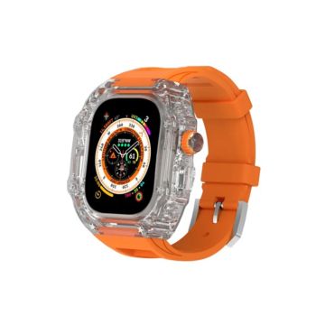 Smart Watch Case With Band For Apple Watch Ultra 49mm Clear Orange | WFC-49 COR