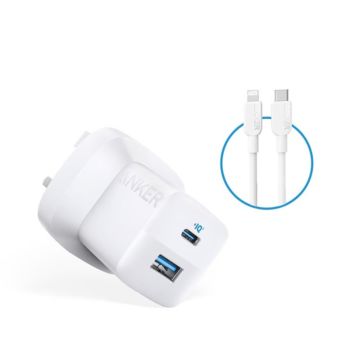 Anker 323 Charger With 310 USB-C To Lightning Cable 33W White | B2331K21