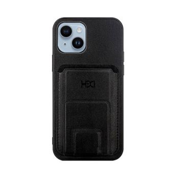 HDD iPhone 14 Plus Ultra Slim Phone Case with Card Holder Grip - Black (HBC-021 14 PLUS Black)