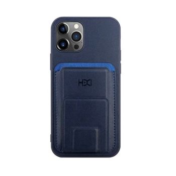 HDD iPhone 14 Pro Max Ultra Slim Phone Case with Card Holder Grip - Blue (HBC-021 Pro Max Blue)