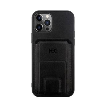 HDD iPhone 14 Pro Ultra Slim Phone Case with Card Holder Grip - Black (HBC-021 14 PRO Black )