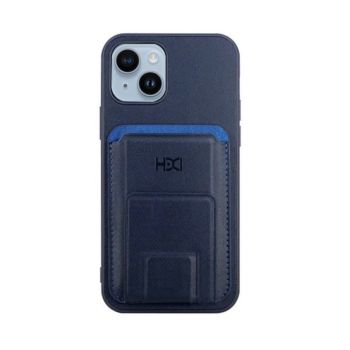 HDD iPhone 14 Ultra Slim Phone Case with Card Holder Grip - Blue (HBC-021 14 Blue)