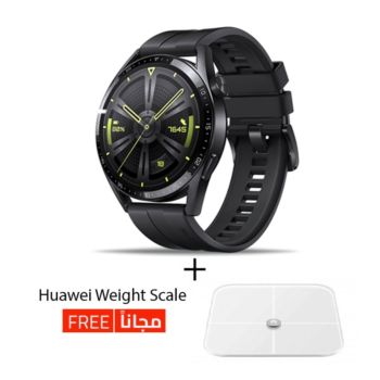 Huawei GT 3 46mm Stainless Steel Watch - Black With Free Gift (HU WATCH GT3 46mm B HU) 