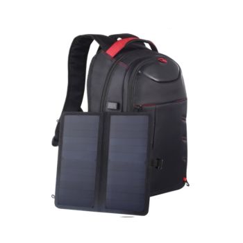 HAWEEL 14W Foldable Removable Solar Power Outdoor Portable Dual Shoulders Laptop Backpack, USB Output: 5V 2.1A Max - (HWL2121B)