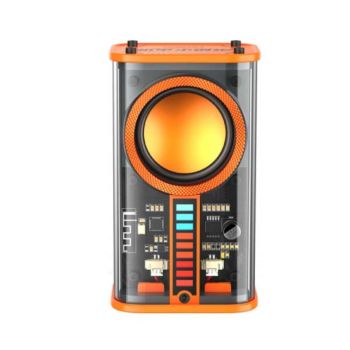 Transparent Mecha Wireless Stereo Bluetooth Speaker - Orange (K07OR)