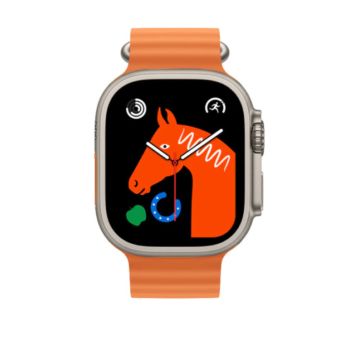 45MM Smart Watch with Ceramic Case & Heart Rate Monitor, GPS - Orange (KD99 OR)
