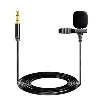 JMARY Professional Lavalier Lapel Microphone Omnidirectional Condenser Mic for Mobile Recording Mic for YouTube Video Interview -Black  MC-R1