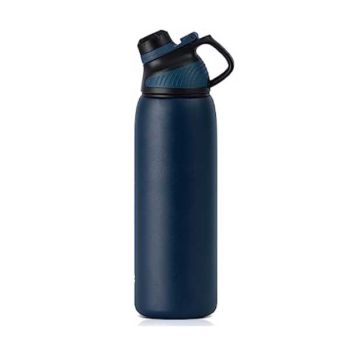 Asli Global 1000ml Stainless Steel Metal Canteen for Travel Water Bottle - Blue (MM-1000 BL)
