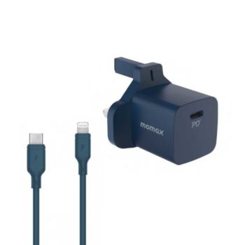 Momax Fast Pro 20w Home Charger With Usb-c To L Cable Dark Blue (VPD0091)