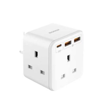 Momax Oneplug 3 Outlet Cube Extension Socket With Usb (US8UKW)