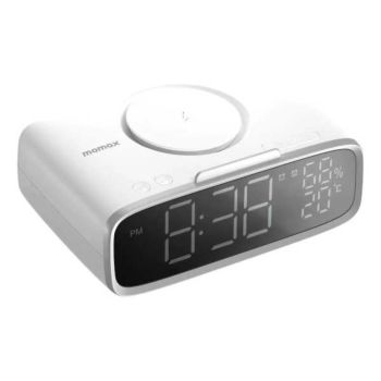 Momax Q.clock5 Speaker Alarm Clock With Wireless Charger White (QC5W)