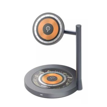 Momax Q.mag Dual2 15w Dual Magnetic Wireless Charger Stand Black (UD23E)