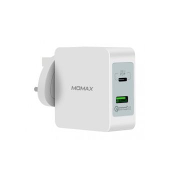 MOMAX 48W ONEPlug 2 ports Fast Charging Adaptor (UM8UKW) - White