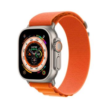 Apple Watch Ultra 49MM GPS + Cellular - Titanium Case with Orange Alpine Loop - Medium - MQFL3