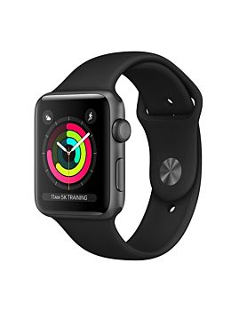Apple Watch S3 42MM GPS - Space Gray Aluminum Case with Black Sport Band MTF32