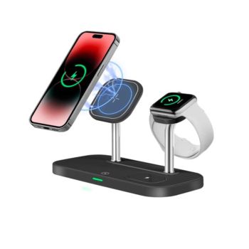3in1 Smart And Fast Wireless Charger For iPhone Smartwatch Airpods- White (MX-CD01 W)