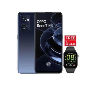 OPPO Reno7 5G 256GB 8GB with Free Smart Watch - Starry Black
