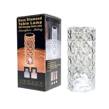 Diamond LED Table lamp, USB Charging Touch Rose Shadow Crystal Table lamp - RD-TL