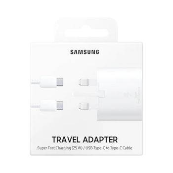 Samsung 25W Travel Adapter with USB-C to USB-C - White (EP-TA800XWEGAE)