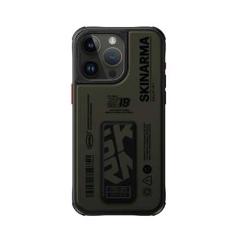 SkinArma iPhone 15 Pro Spunk Magsafe + Grip-Stand Case Green (244403)
