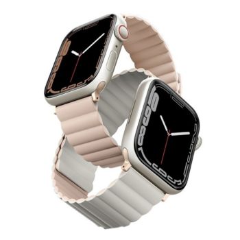 Uniq Apple Watch 42-44-45 MM Revix Reversible Magnetic Strap - Blush (Pink/Beige)