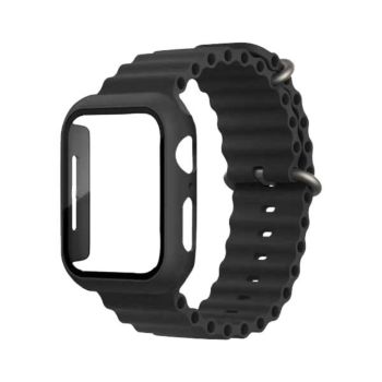 Ocean Band with Protective Case for Apple Watch 45MM - Black (WF-45 B)