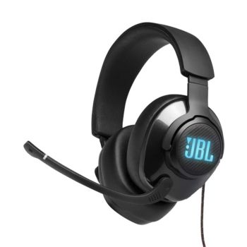 JBL Quantum 400 USB over-ear gaming headset with game-chat dial