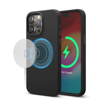 Elago iPhone 15 Pro Magnetic Silicone Case Black