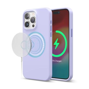Elago iPhone 15 Pro Max  Magnetic Silicone Case Lovely Purple