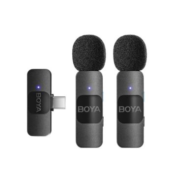 Boya Ultra Compact Dual 2.4ghz Wireless Microphone System Compatible With Typec-c Devices (BY-V20)