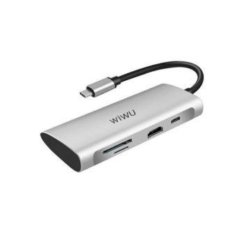 Wiwu Alpha 7 in 1 USB-C Hub Multi-Port Connect Hub - Gray (A731HPG)
