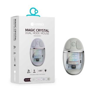 Coteci Magic Crystal Mouse Transparent Texture Dual-mode Mouse, Silent And Not Disturbing, Smart Percussion - Silver (84011-TS)