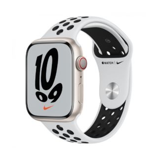 Apple Watch Series 7 41mm GPS + Cellular - Nike Starlight Aluminium Case with Pure Platinum/Black Nike Sport Band (MKJ33)
