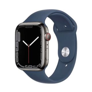 Apple Watch Series 7 41MM Stainless Steel GPS + Cellular - Graphite Stainless Steel Case with Abyss Blue Sport Band (MKJ13)