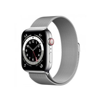 Apple Watch Series 6 GPS+Cellular 44mm Silver Stainless Steel Case With Silver Milanese Loop (M09E3)